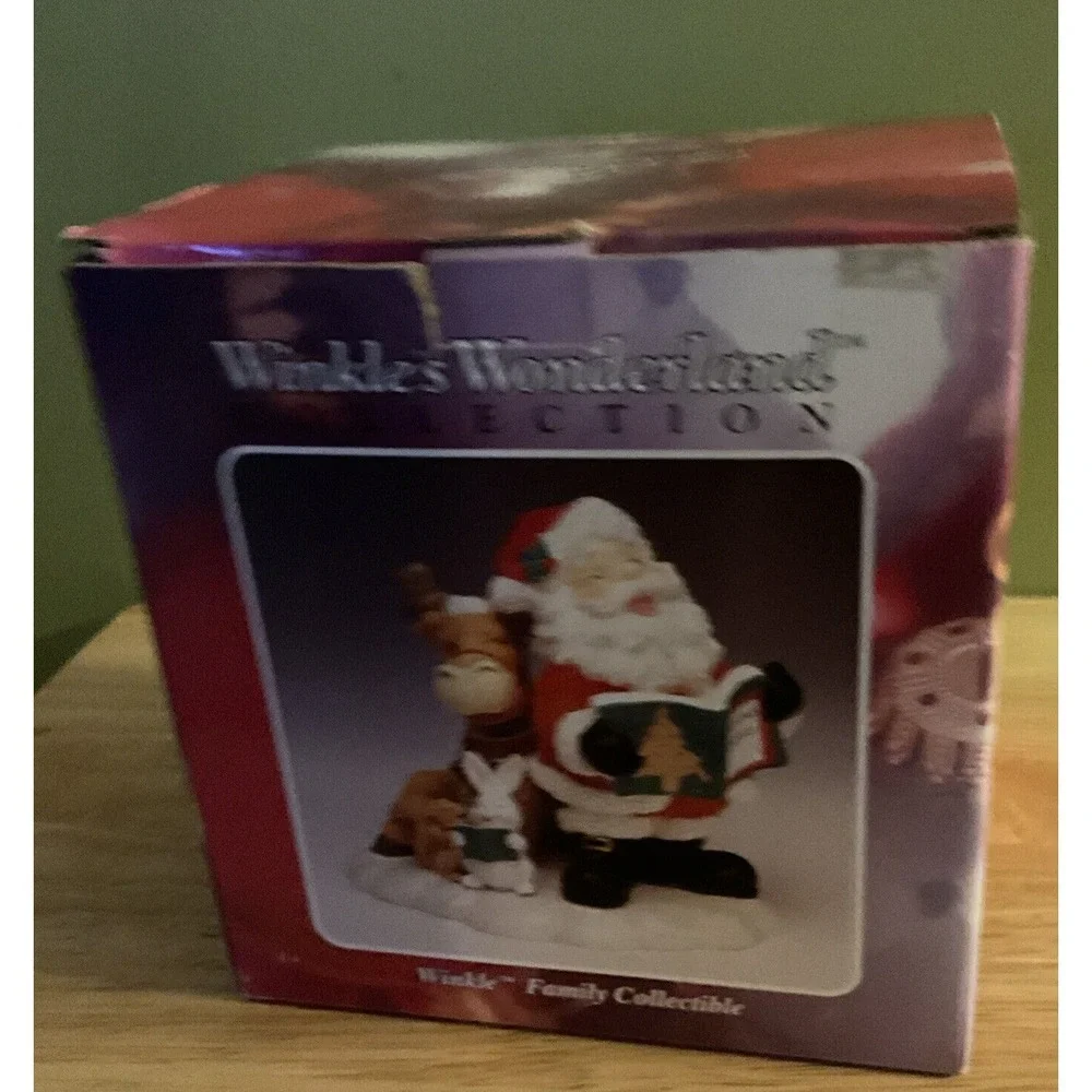 Vintage Winkle's Wonderland Collection Winkle Family Collectible Santa And Moose